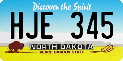 ND license plate HJE345