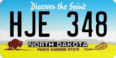 ND license plate HJE348
