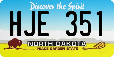 ND license plate HJE351