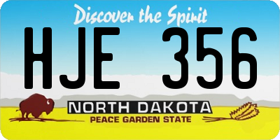 ND license plate HJE356