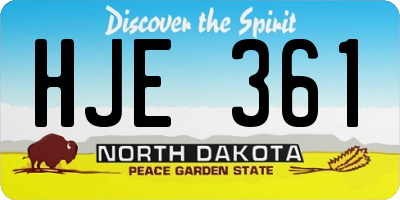 ND license plate HJE361
