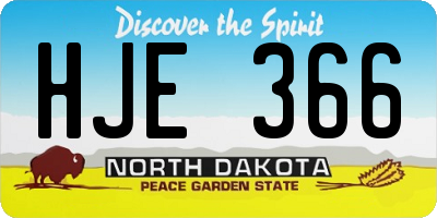ND license plate HJE366