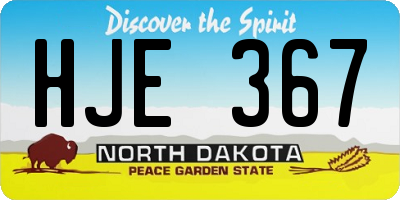 ND license plate HJE367