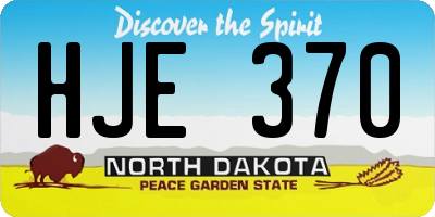 ND license plate HJE370