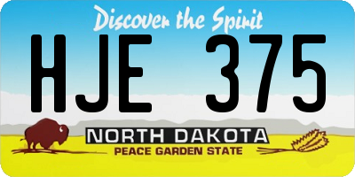 ND license plate HJE375