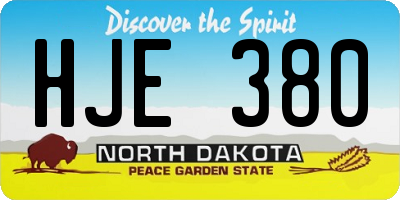 ND license plate HJE380