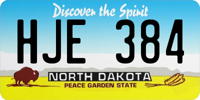 ND license plate HJE384