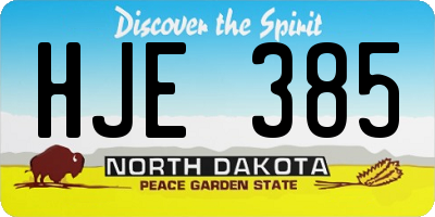 ND license plate HJE385