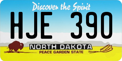 ND license plate HJE390