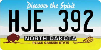 ND license plate HJE392