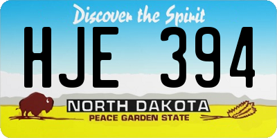 ND license plate HJE394