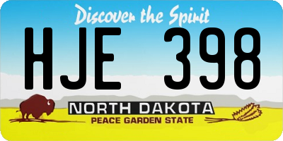 ND license plate HJE398