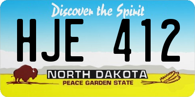 ND license plate HJE412