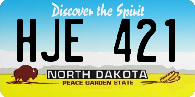 ND license plate HJE421