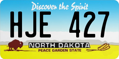ND license plate HJE427