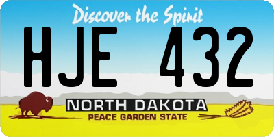 ND license plate HJE432