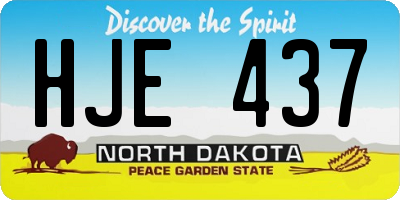ND license plate HJE437