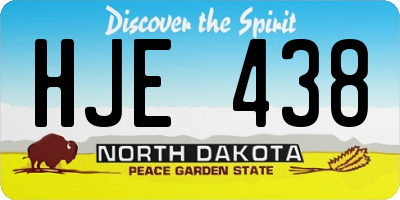 ND license plate HJE438
