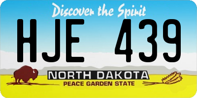 ND license plate HJE439