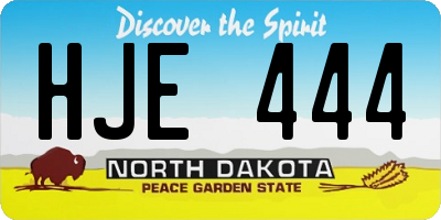 ND license plate HJE444
