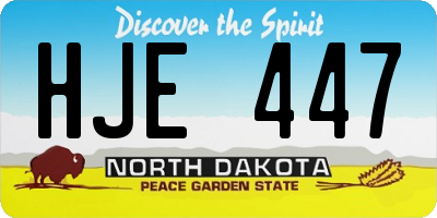 ND license plate HJE447