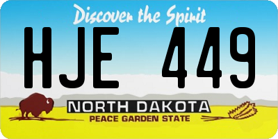 ND license plate HJE449