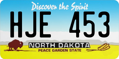 ND license plate HJE453