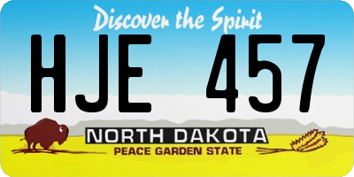 ND license plate HJE457