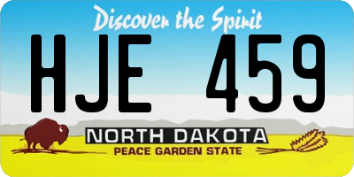 ND license plate HJE459