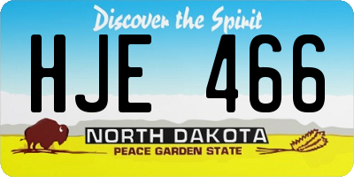 ND license plate HJE466