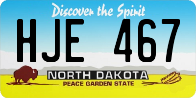 ND license plate HJE467