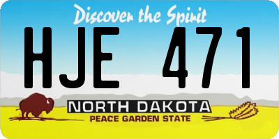 ND license plate HJE471