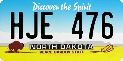 ND license plate HJE476