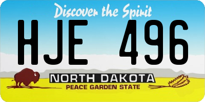 ND license plate HJE496