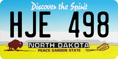 ND license plate HJE498