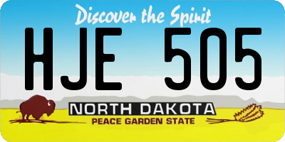ND license plate HJE505