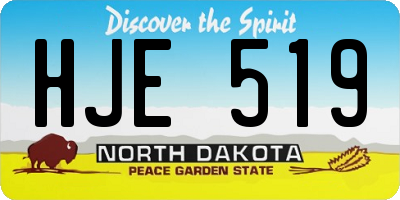 ND license plate HJE519