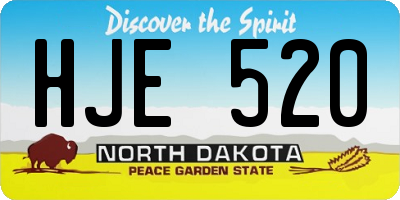 ND license plate HJE520