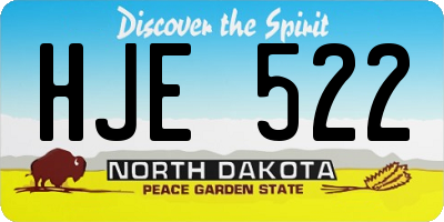 ND license plate HJE522