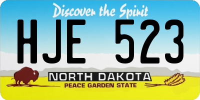 ND license plate HJE523