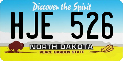 ND license plate HJE526
