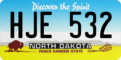ND license plate HJE532
