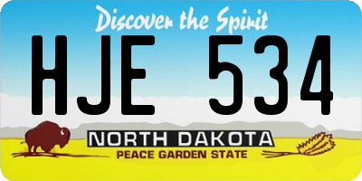 ND license plate HJE534