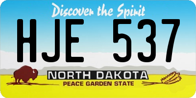 ND license plate HJE537
