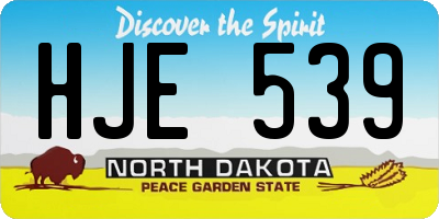 ND license plate HJE539