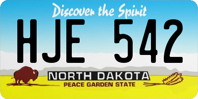 ND license plate HJE542