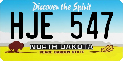 ND license plate HJE547