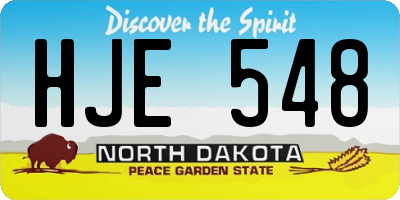 ND license plate HJE548