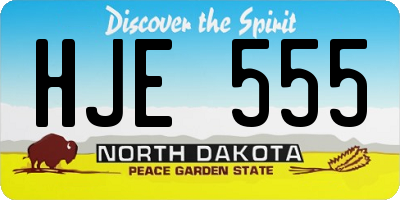 ND license plate HJE555