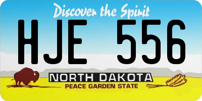 ND license plate HJE556